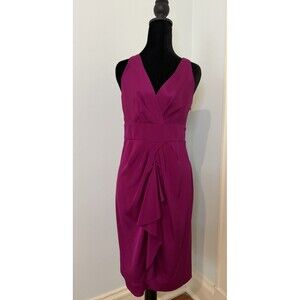 DVF Diane Von Furstenberg ADISA SDISA Silk V Neck Dress Berry Pink 6 US